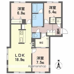 BEREO蔵本元町BELS認証【1階】の間取り