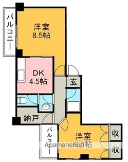 ヴィラクレアモント【4階】の間取り