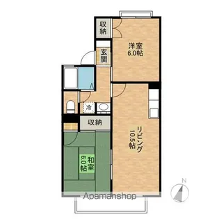 ハイタウン早川C棟【1階】の間取り