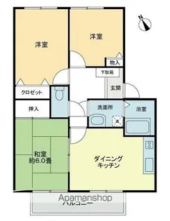 フォブール龍雲A【1階】の間取り