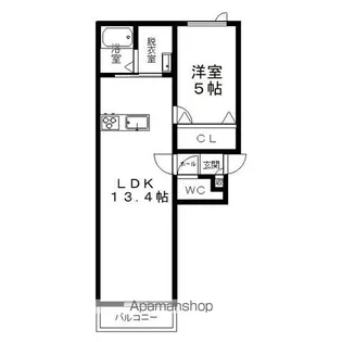 VERT.BONHEUR【2階】の間取り