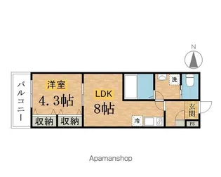 ジーメゾン八王子狭間カサレア【102号室】の間取り