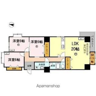 ファミール五反田【6階】の間取り