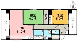グランドール桜井【6階】の間取り