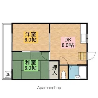 コーポリバーサイドⅡ【205号室】の間取り