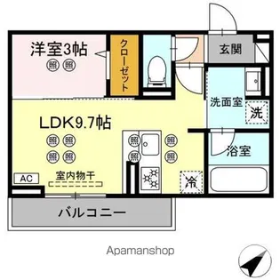 (仮称)ディアライズ旭通り B棟【3階】の間取り
