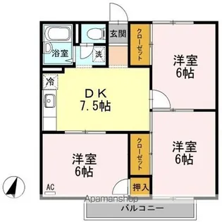 アネックスハゴロモ ガーデン【2階】の間取り