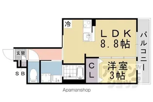 LEI COURT椥辻?【201号室】の間取り