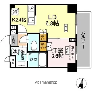 ロイジェント西新井【5階】の間取り