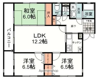 村上中田ハイツ【301号室】の間取り