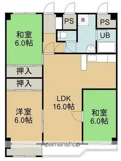 グロリアハイツ若松【407号室】の間取り