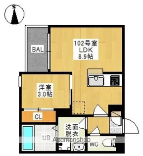 REGALEST 医大南(レガリスト イダイミナミ)【102号室号室】の間取り