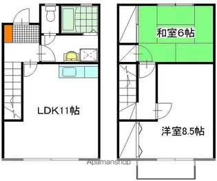 シャンブルハシカベ D棟【101号室】の間取り