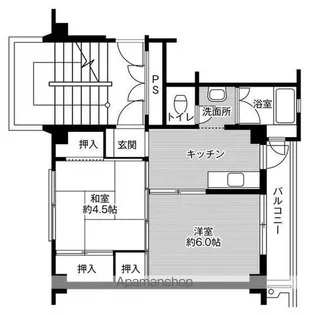 ビレッジハウス大桑原2号棟【106号室】の間取り