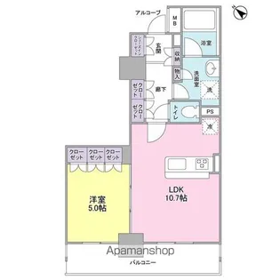 LASANTE五反田【5階】の間取り