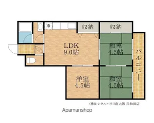 シャトー堺町【3階】の間取り