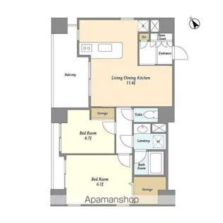 アブレスト動坂【7階】の間取り