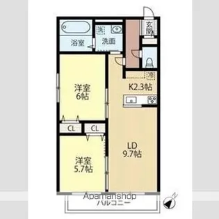 MOKU CHITOSE【3階】の間取り