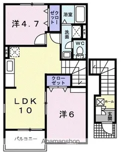 ポーレ・サンピーチ【2階】の間取り