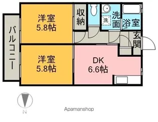 シャーメゾンMB庄内【2階】の間取り