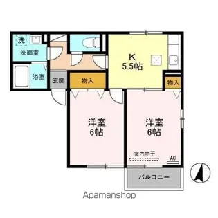ロイヤルガーデンコート A【1階】の間取り
