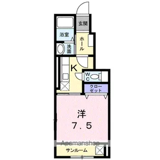 カメリア プレイスB【1階】の間取り