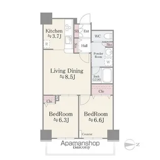 イーストコア曳舟一番館【6階】の間取り