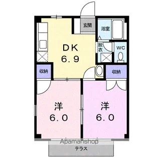 サンヒルズA【1階】の間取り
