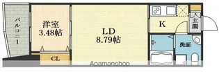 URBAN FLATS江坂【1301号室】の間取り