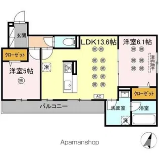TORISIA STAGE小郡駅南【2階】の間取り