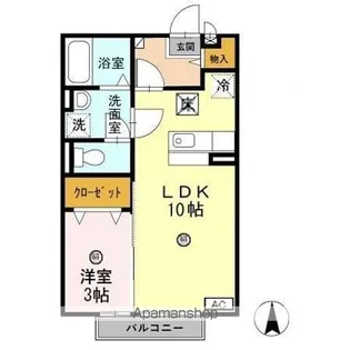 リバーサイドメゾン【103号室】の間取り