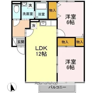 ヴェル フレール A棟【1階】の間取り