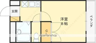 サンハイツ甲陽園【3階】の間取り