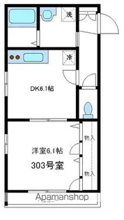 ミラージュ松庵【303号室】の間取り