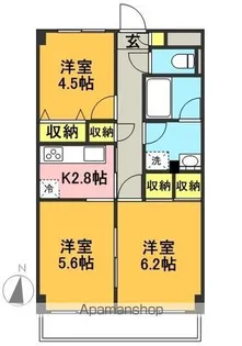 サニープレイス代田【203号室】の間取り