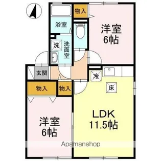 ウェルフェア櫛梨【1階】の間取り