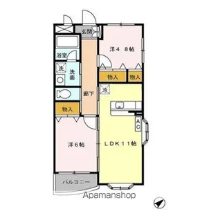 グランメール北松戸【1階】の間取り