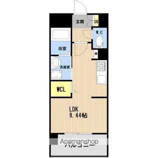 LIBTH箱崎宮前【1003号室】の間取り