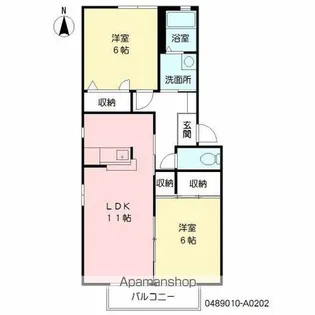 スタンツェ戸井ノ元Ⅱ【202号室】の間取り