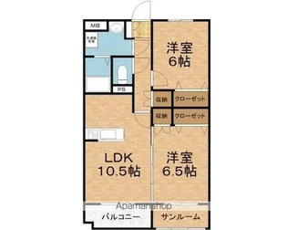 アドラシオン坂井【302号室】の間取り