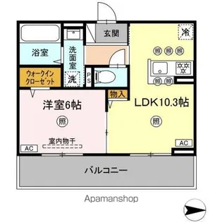 アフィネ浜ノ茶屋【3階】の間取り