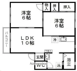 アール四季【101号室】の間取り