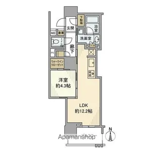 プラウドタワー栄【6階】の間取り