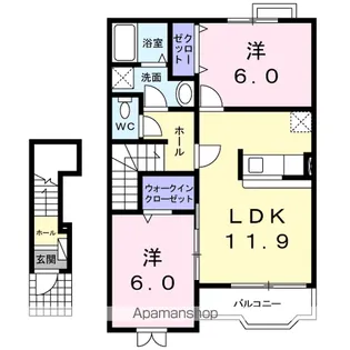 アイランドグリーンA【2階】の間取り