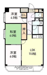 ベルビュー支倉【11階】の間取り