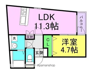 パロス武庫川【101号室】の間取り