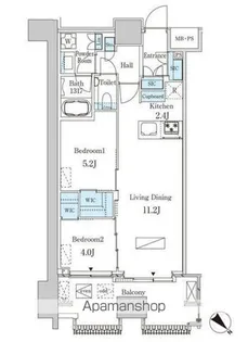 レガシス中目黒【4階】の間取り