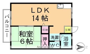 パナハイツ楽田 C棟【101号室】の間取り