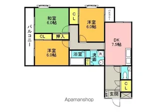 アニマン高槻阿武山【3階】の間取り