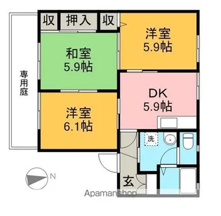 ファミール・ビレジ B棟【1階】の間取り